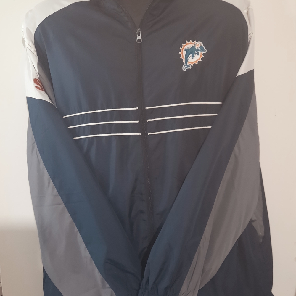 Blue and Gray Windbreaker with Team Logo